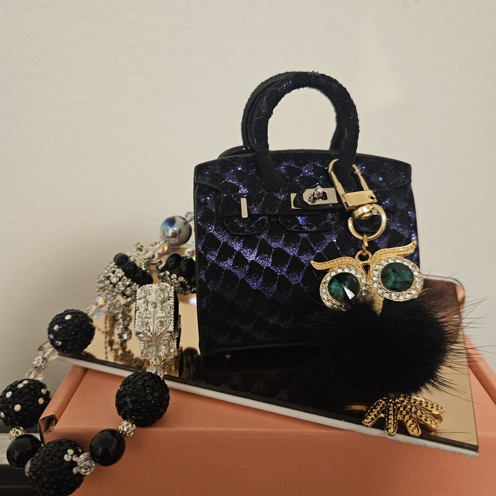 Elegant Black and Blue Women's Handbag